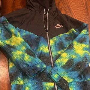 Nike Kids' Black and Vibrant Blue Rain Jacket